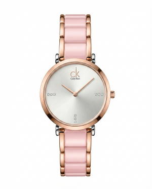Calvin Kleii_n minimalist Rose Gold Two Tone white Dail