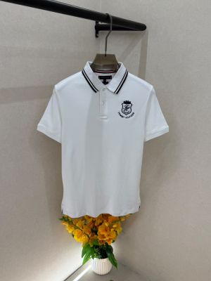 Tomm Hilfiger White Polo Premium Collar Neck T-shirt F5025-WH