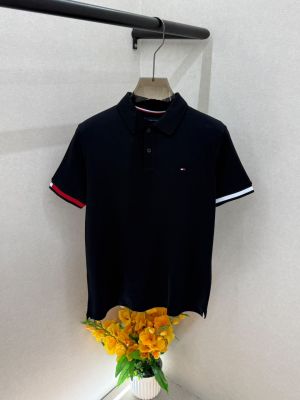 Tomm Hilfiger Black Polo Premium Collar Neck T-shirt F5025-BL