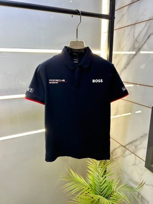 Boss  Porsche Edition Navy Collar Neck Premium Polo T-shirt F3922-NY
