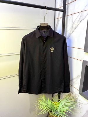 Massimo Dutti Black Linen Back Printed Premium Shirt With Brand Box Packing F4030-BL