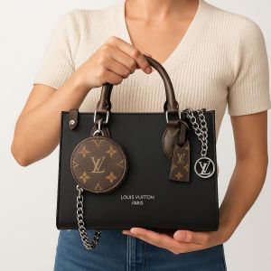 Louiis Vuitton LV On The Go Pochette Limited Edition Premium Quality With OG Magnetic Box & Dust Bag - Coin Pouch (Black - 1179)
