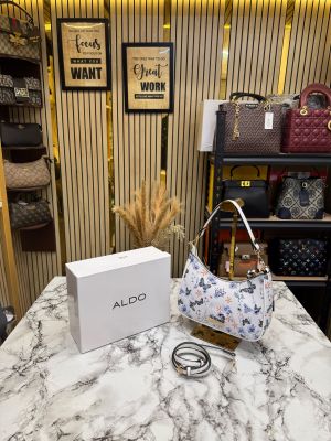 ALD Butterfly Printed Hobo Shoulder Bag With Box (7701) (Blue Flower)