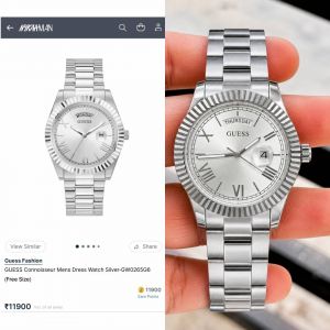 Gues s Day Date Men Silver White