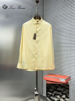 Lorro Piana Imported Korean Fabric Box Pack Full Sleeves Shirt yellow