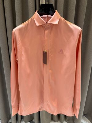 Lorro Piana Imported Korean Fabric Box Pack Full Sleeves Shirt peach Orange