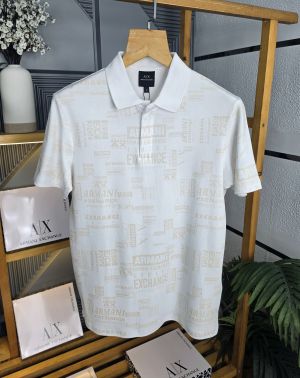Ax Print Collor T shirt White K272-W