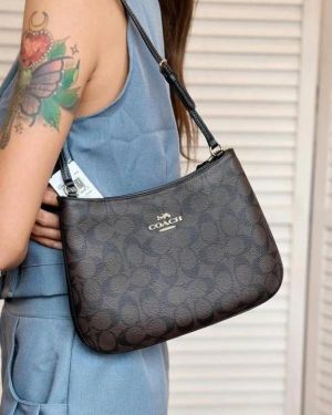 Coac Penelope Shoulder Bag in Signature Canvas With Magnetic Box And Dust Bag (Coffee 8386)