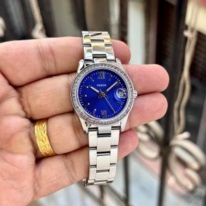 Fossiil Scarlette Micro Womens Silver Blue Dial