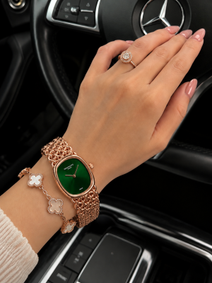 Patek Phillippe Women Geneve Rosegold Green Dial