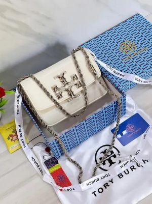 Tory537 Burch Eleanor Premium Quality Shoulder Bag With OG Box & Dust Bag (White - 537)
