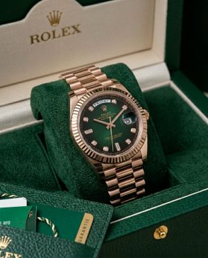 Rolee_x Oyster Perpetual Day Date Diamond Copper-Green 40 Battery