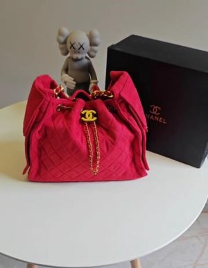 Channel Classic Hobo Premium Handbag Bag With OG Box & Dust Bag (Red - 1159)