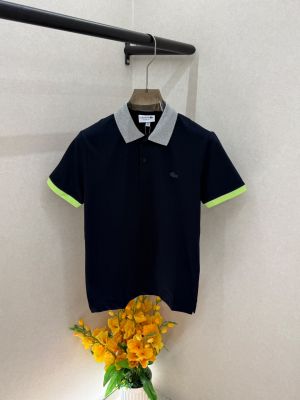 Lacost Navy Polo Premium Collar Neck T-shirt F5030-NY