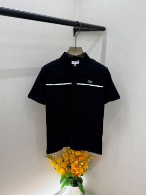 Lacost black Polo Premium Collar Neck T-shirt F5030-bl