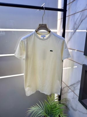 Lacost Cream Round Neck Embroidery Logo Premium Polo T-shirt F5069-CR