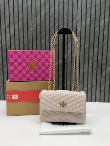 Tory Burcch Light Nude Pink Kira Small Convertible Quilted Shoulder Bag With Double Box OG Packing