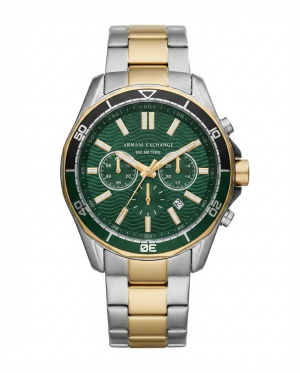 Armaani Exchange 100 Meters Two Tone Green Dial