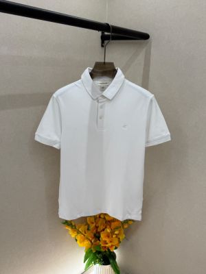 Calvi _Klein White Polo Premium Collar Neck T-shirt F5033-WH