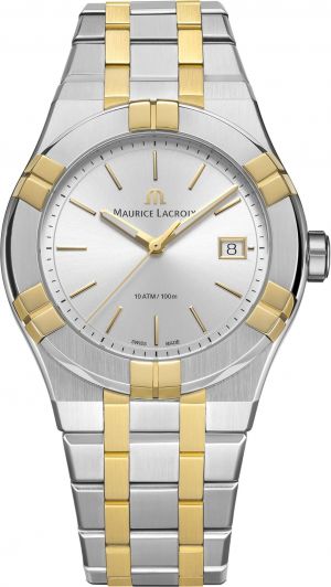 Maurice Lacroix Aikon Quartz 40mm WhiteSilver Dial With Gold-Plated