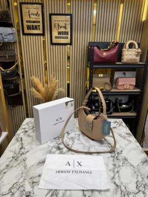Arma Exchange AX Crescent Moon Shoulder Bag With Box And Dust Ba ricot 2346)