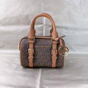 Michael Kor Bedford Legacy Extra-Small Logo Duffle Crossbody Bag in Brown Logo-print Canvas With Acorn Leather (1712)