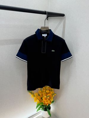 Lacost Black Polo Premium Collar Neck T-shirt F5030-B2