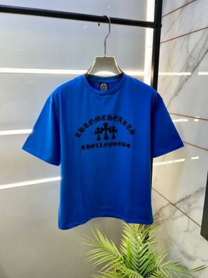 Chrome Hearts Drop Shoulder Blue Premium Round Neck T-shirt F3629-BU