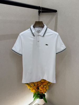 Lacost White Premium Collar Neck T-shirt F5023-WH
