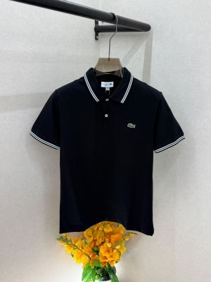 Lacost Black Premium Collar Neck T-shirt F5023-BL