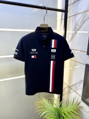 Tomm Hilfige r Navy Polo Premium Collar Neck T-shirt F5077-NY