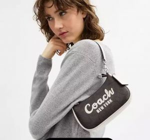 Coac Teri Singature Canvas Shoulder Bag With Box Dustbag SlingBelt 6156