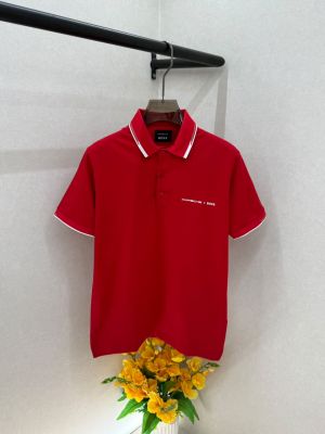 Boss x Porsche Red Premium Collar Neck Polo T-shirt With Brand Box Packing F3843-RE