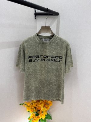 Essential Light Olive Acid Wash Oversized Premium Round Neck T-shirt F4054-OL