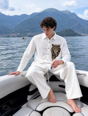 GUCCXI IMPORTED STORE ARTICLE TIGER DIAMOND SHIRT WHITExx