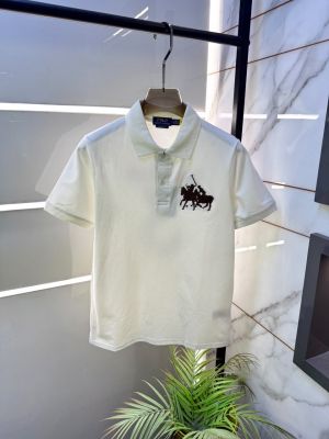 Ralp  Lauren Polo White Premium Back Printed Collar Neck T-shirt F2629-WH