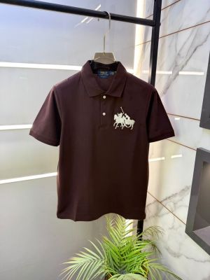 Ralp  Lauren Polo Brown Premium Back Printed Collar Neck T-shirt F2629-BR
