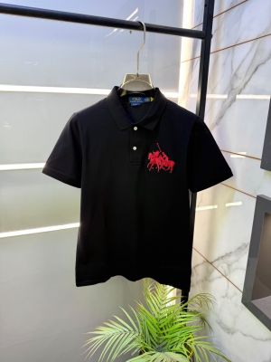 Ralp  Lauren Polo Black Premium Back Printed Collar Neck T-shirt F2629-BL
