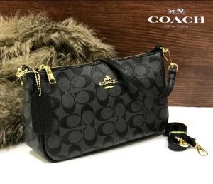 Coac Nolita Signature Canvas Shoulder Bag With Box And Dust Bag (Black) (F-55390)
