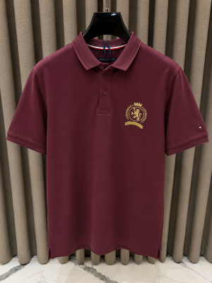 Tommy Hilfige Chest Logo Polo T-shirt Maroon