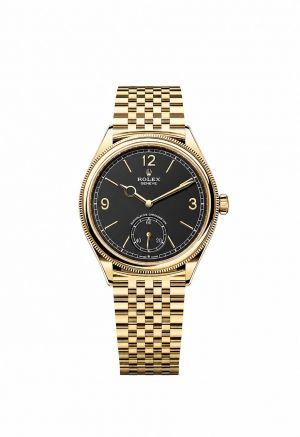 Roleex Perpetual 1908 Ref.52508 Yellow Gold Chain Black Dial