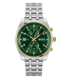 Boss Skytraveller Chronograph Model-1514195. Green Dial
