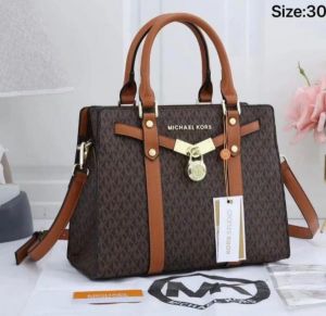 Michael kor Nouveau Hamilton Large Satchel Bag With Dust Bag 20029 Coffee Brown 5333