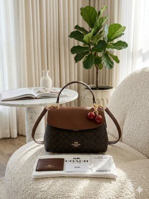 COAC EMORY TOP HANDLE BAG WITH CHERRY CHARM WITH BOX 6641