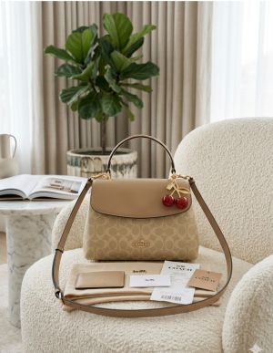 COAC EMORY TOP HANDLE BAG WITH CHERRY CHARM WITH BOX 6642
