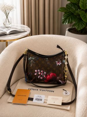 LOUI VUITTON LV HOBO WITH FLOWER CHARM WITH BOX 6654