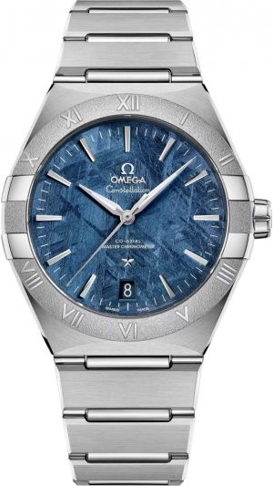 Omegga Constellation 41MM Blue Textured Dial Silver Chain
