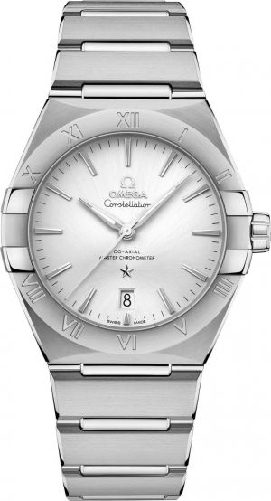 Omegga Constellation 41MM Co-Axial Master Chronometer Silver Chain White Dial