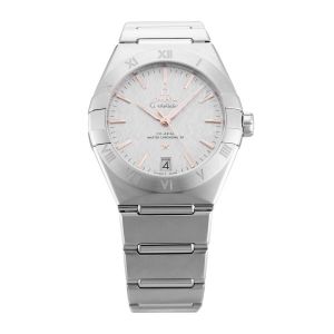 Omegga Constellation 41MM Co-Axial Master Chronometer Silver Chain White Dial Rose Gold Tone