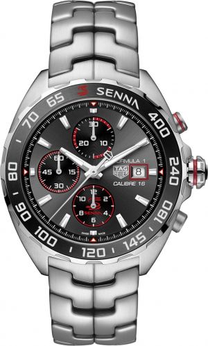 Tag Heueer Formula 1 Chronograph X Senna Special Edition Silver Black Dial